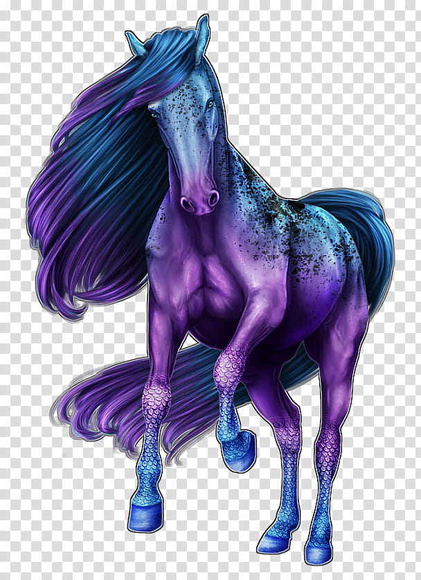 Reflection of Beauty, blue horse illustration transparent background PNG clipart