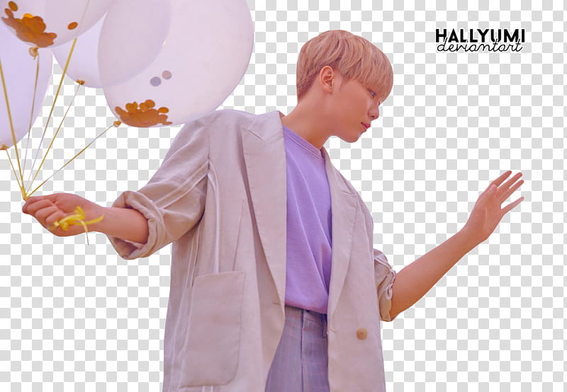 SEVENTEEN YMMD Set The Sun Ver, man in white suit jacket and purple shirt transparent background PNG clipart