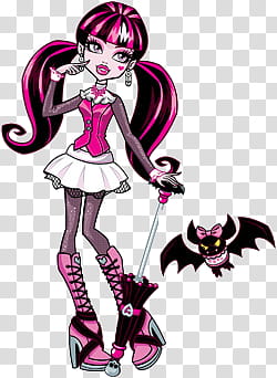 Draculaura, monster high doll transparent background PNG clipart