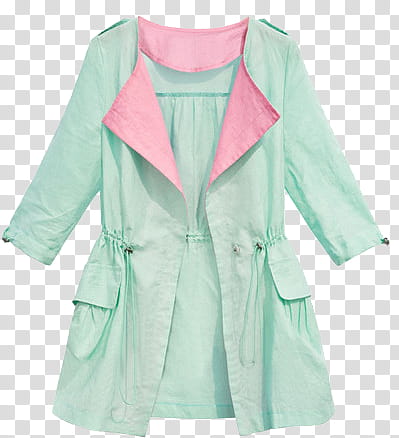 AESTHETIC, pink and green long-sleeved coat transparent background PNG clipart