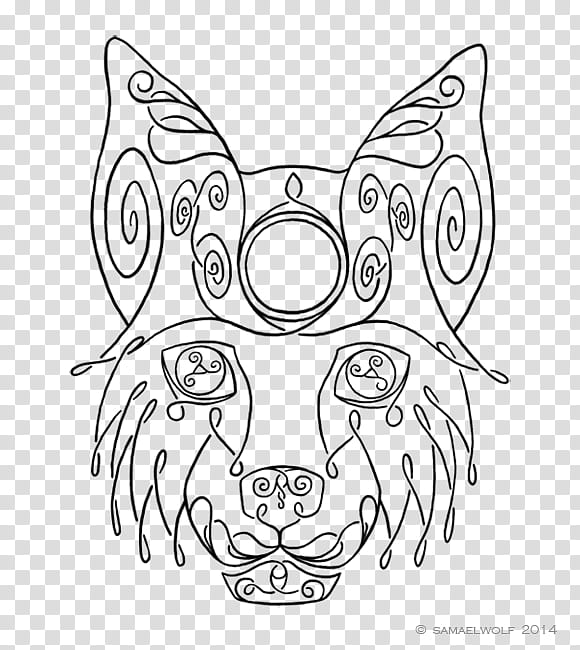 Celtic wolf head transparent background PNG clipart