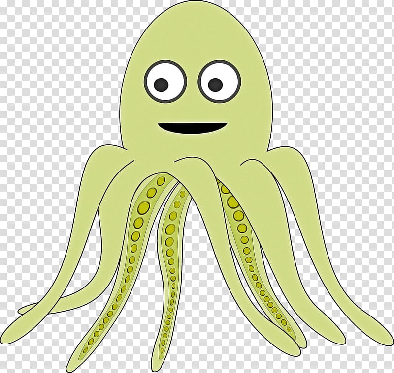 green octopus yellow cartoon banana, Plant transparent background PNG clipart