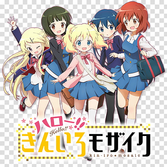 Hello Kiniro Mosaic nd Season Anime Icon, Hello_Kiniro_Mosaic_by_Darklephise, Hello anime poster transparent background PNG clipart