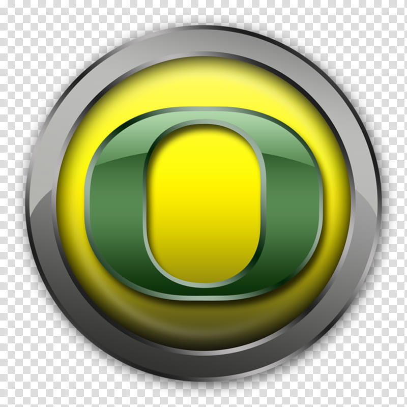 University of Oregon Button, green and yellow O logo transparent background PNG clipart