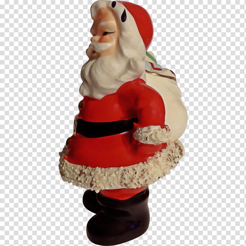 Santa claus, Figurine, Statue, Lawn Ornament, Toy, Garden Gnome, Costume, Christmas transparent background PNG clipart