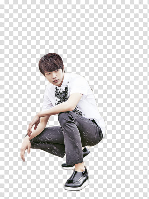 Infinite, bending man wearing white shirt and black pants transparent background PNG clipart