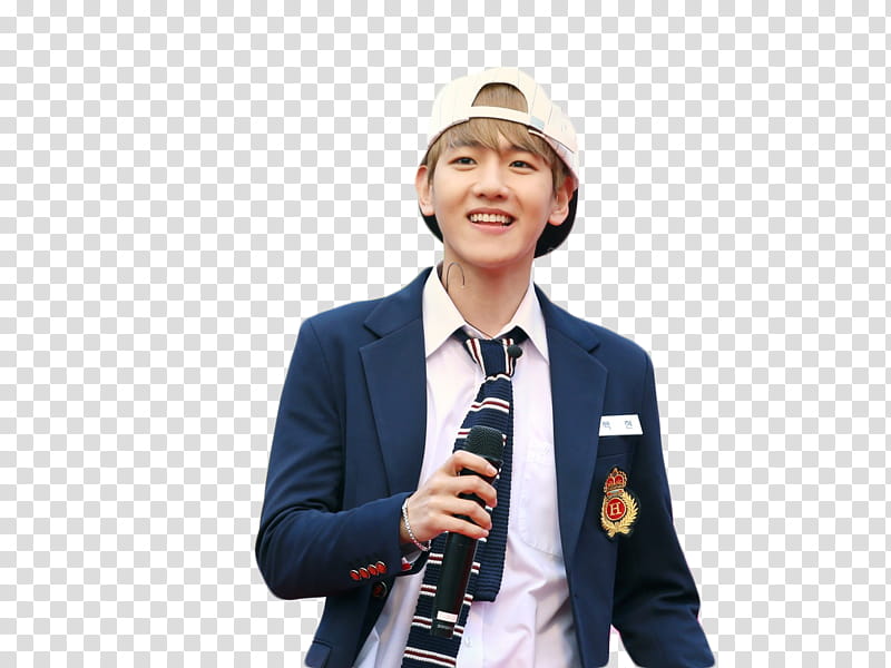 Baekhyun, man wearing blue suit jacket transparent background PNG clipart