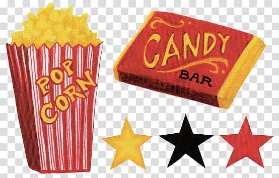 s Retro, popcorn and candy bar illustration transparent background PNG clipart