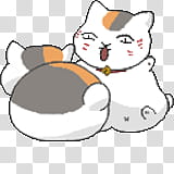 Nyanko sensei Shimeji, two white-orange-and-gray cat illustrations transparent background PNG clipart