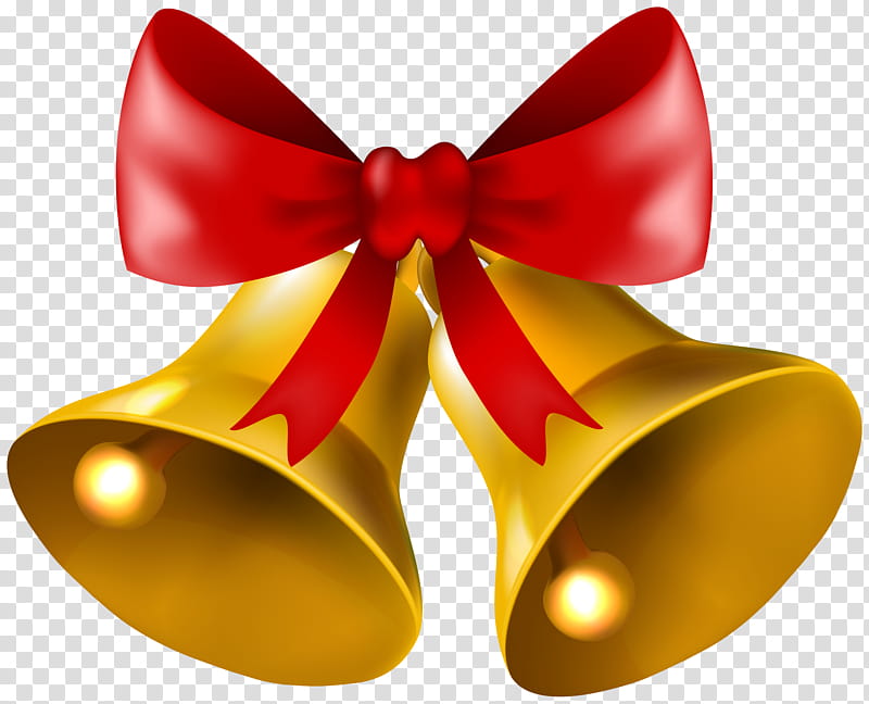 Red Christmas Ribbon, Christmas, Christmas Day, Logo, Cartoon, Bell, Yellow, Musical Instrument transparent background PNG clipart