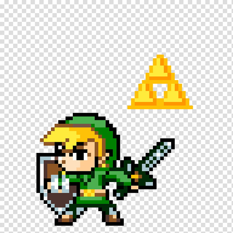 Legend of Zelda Link pixelated illustration, The Legend of Zelda