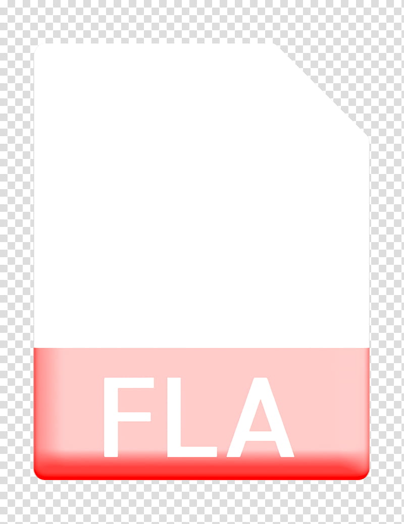 File Types icon Fla icon, Red, Text, Pink, Line, Orange, Rectangle, Material Property transparent background PNG clipart