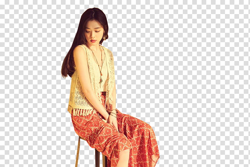 Sulli  HAPPYSULLIDAY, woman in yellow sleeveless cardigan transparent background PNG clipart