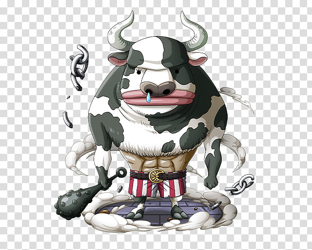 Minotaurus Impel down Jailer Beast, white and black cattle character transparent background PNG clipart