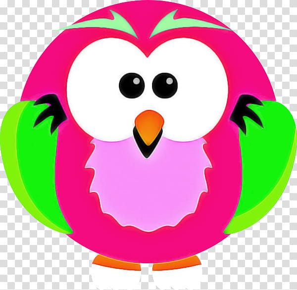 pink cartoon green bird, Flightless Bird, Magenta, Owl transparent background PNG clipart