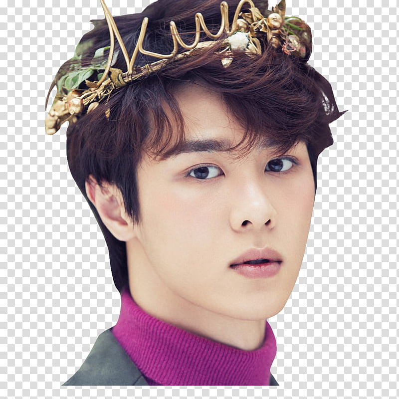 NCT Yearbook , man wearing gold-colored crown transparent background PNG clipart