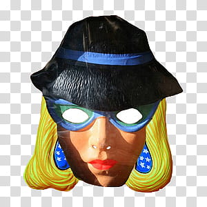 Mask s, blonde hair with black hat mask transparent background PNG clipart