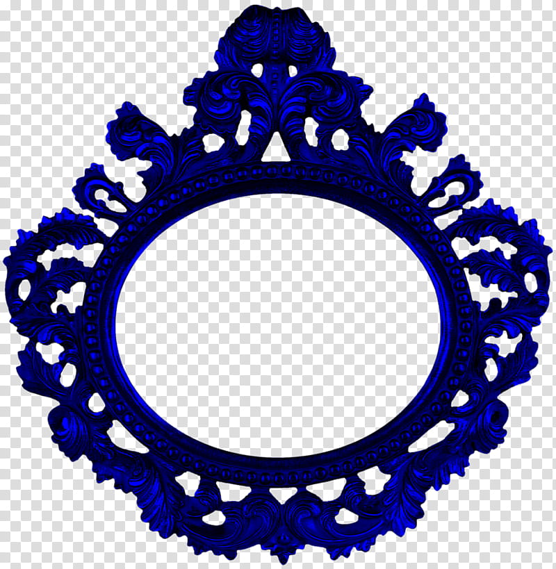 Dark Blue Frame, round blue decorative frame transparent background PNG clipart