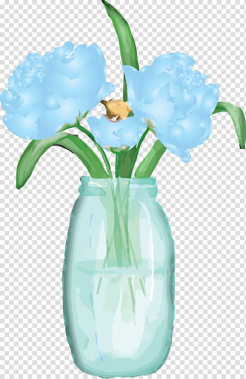 flower aqua vase plant hydrangea, Watercolor Mason Jar, Watercolor Flowers, Watercolor Floral transparent background PNG clipart