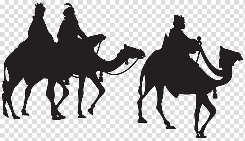 Christmas Black And White, Camel, Biblical Magi, Bethlehem, Silhouette, Other Wise Man, Epiphany, Christmas Day transparent background PNG clipart