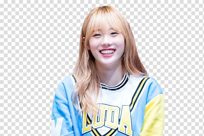 LUDA WJSN Cosmic Girls, woman in blue and yellow shirt transparent background PNG clipart
