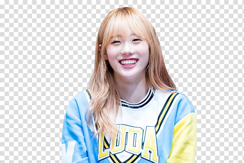 LUDA WJSN Cosmic Girls, woman in blue and yellow shirt transparent background PNG clipart LUDA WJSN Cosmic Girls, woman in blue and yellow shirt transparent background PNG clipart