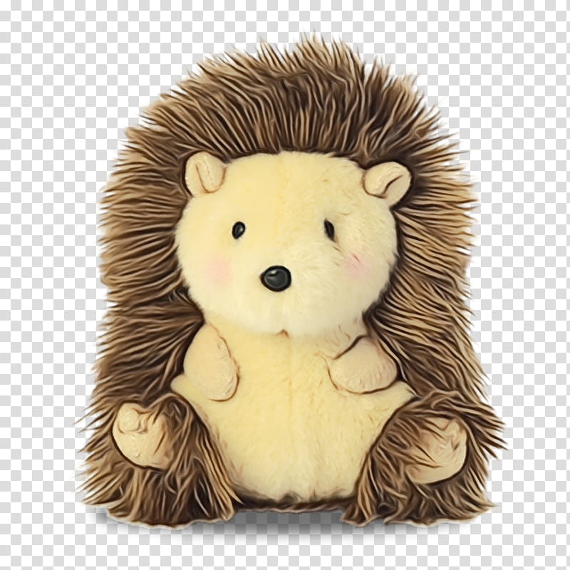hedgehog stuffed toy erinaceidae animal figure porcupine, Watercolor, Paint, Wet Ink, Plush, Fur transparent background PNG clipart