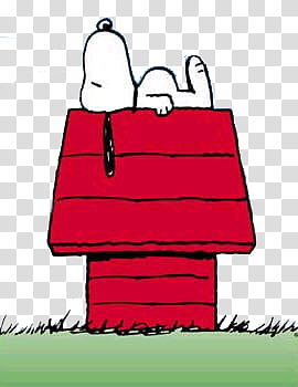 snoopy, Snoopy lying on top of red pet house illustration transparent background PNG clipart