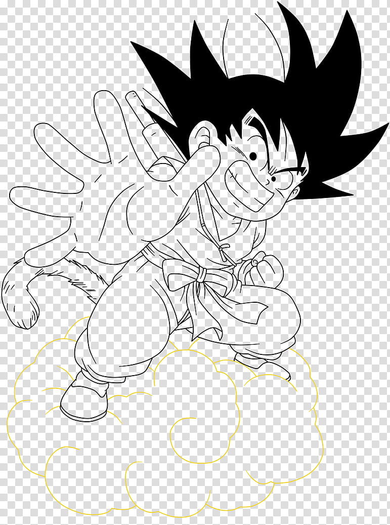 Dragon Ball, Kid Goku , lineart transparent background PNG clipart