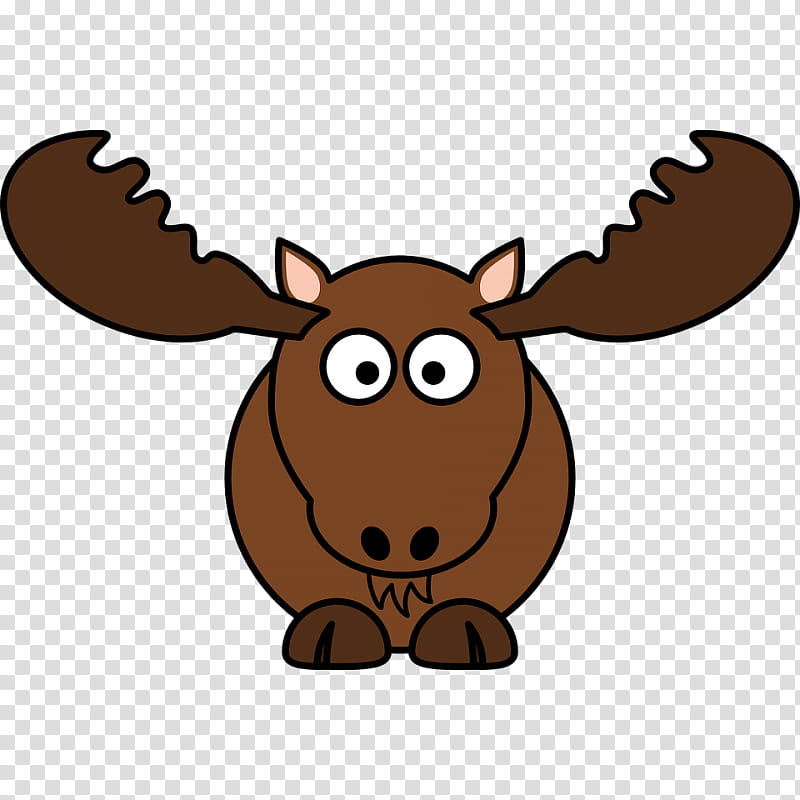 Moose Wildlife, Drawing, Cartoon, Snout, Horn, Antler, Deer, Tail transparent background PNG clipart