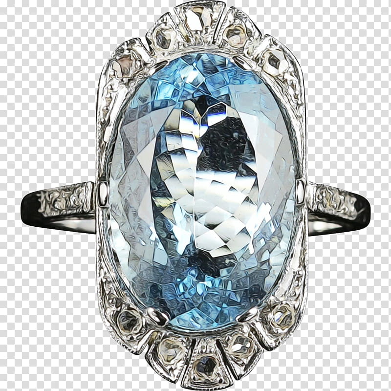 Wedding Ring Silver, Sapphire, Engagement Ring, Diamond Cut, White Gold Ring, Jewellery, Platinum, Aquamarine transparent background PNG clipart
