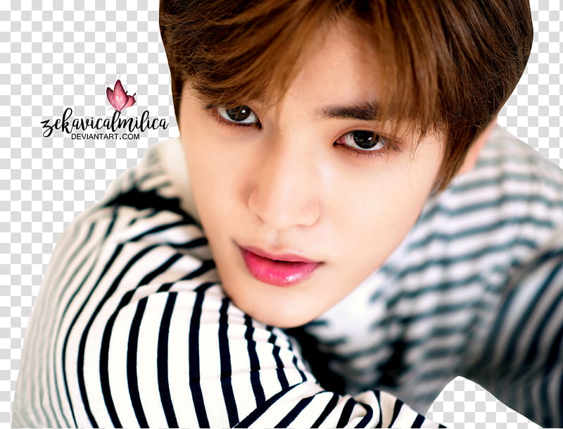 NCT Taeyong Summer Vacation, man wearing white and black striped shirt transparent background PNG clipart