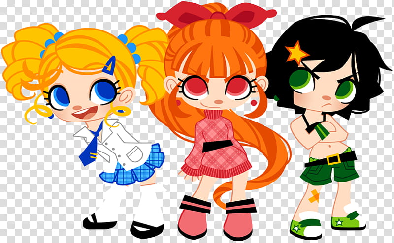 Powerpuff Girls, three girls cartoon characters transparent background PNG clipart