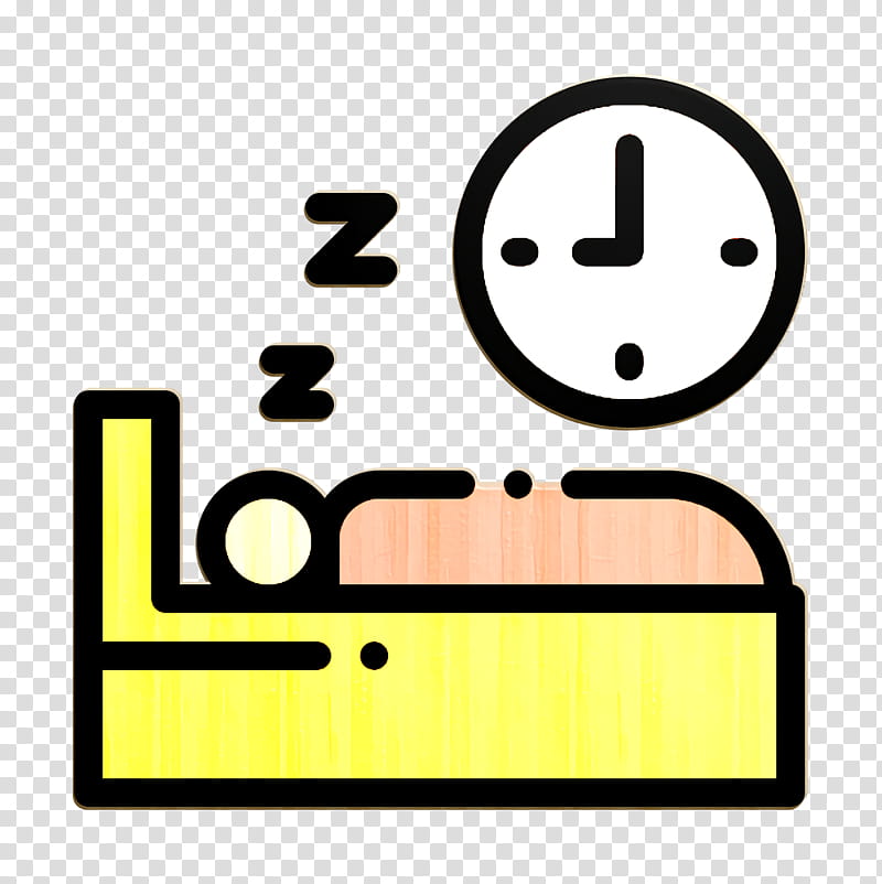Bedtime icon Sleep icon Time icon, Text, Line, Yellow, Emoticon, Rectangle, Symbol transparent background PNG clipart