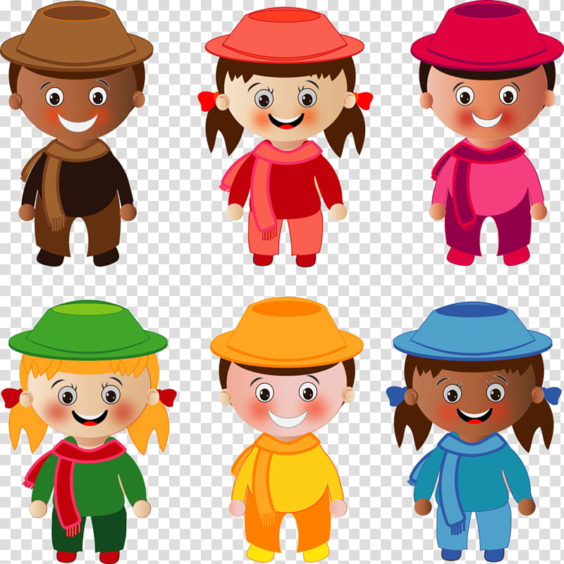 Happy Winter Kids, cartoon characters transparent background PNG clipart