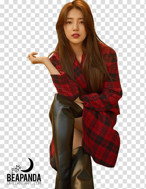 Suzy, women's red and black plaid dress shirt transparent background PNG clipart