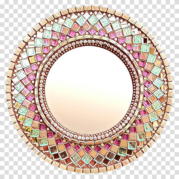 dishware pink plate tableware mirror, Cartoon, Circle, Serveware, Oval, Platter, Dinnerware Set transparent background PNG clipart