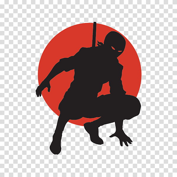 Ninja, Tshirt, Martial Arts, Judo, Ninjutsu, Sticker, Red, Silhouette transparent background PNG clipart