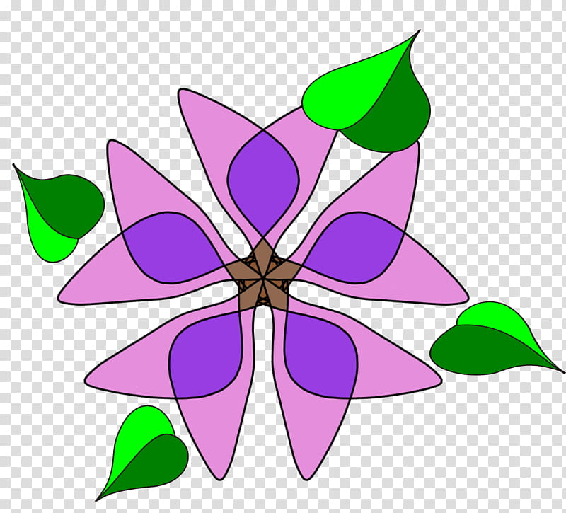 Symetric Blumen handgezeichnet Svg und, purple and green flower decor transparent background PNG clipart