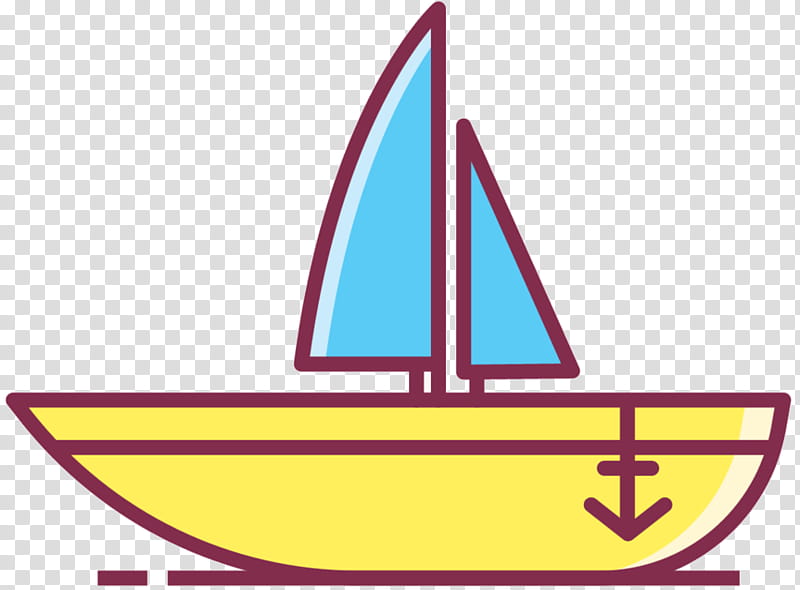 Boat, Line, Purple, Sail, Sailboat, Sailing, Vehicle, Mast transparent background PNG clipart