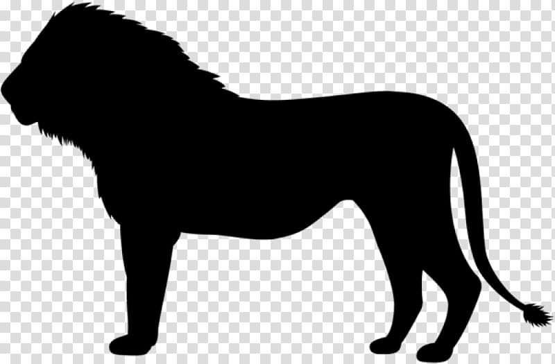 Dog And Cat, Lion, Silhouette, Black, Animal Figure, Blackandwhite, Tail, Wildlife transparent background PNG clipart