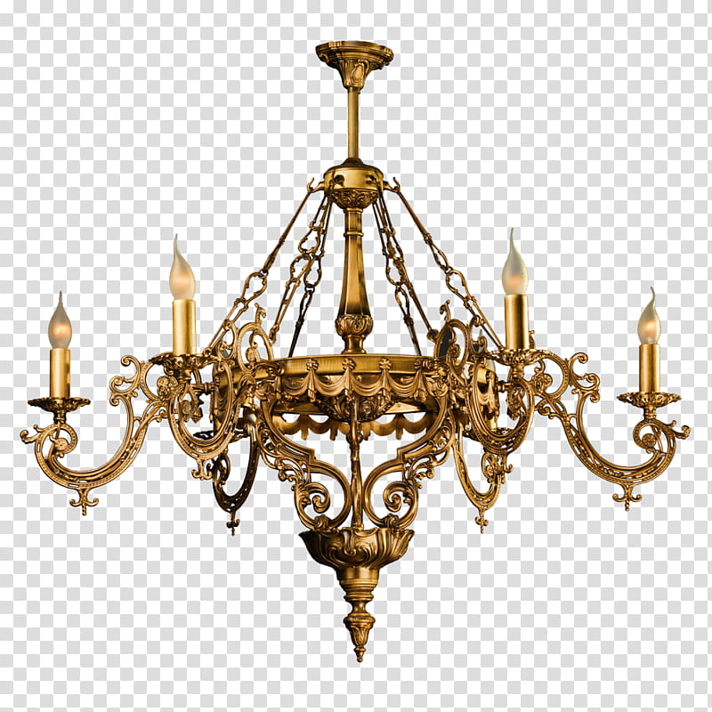 brass-colored uplight chandelier transparent background PNG clipart