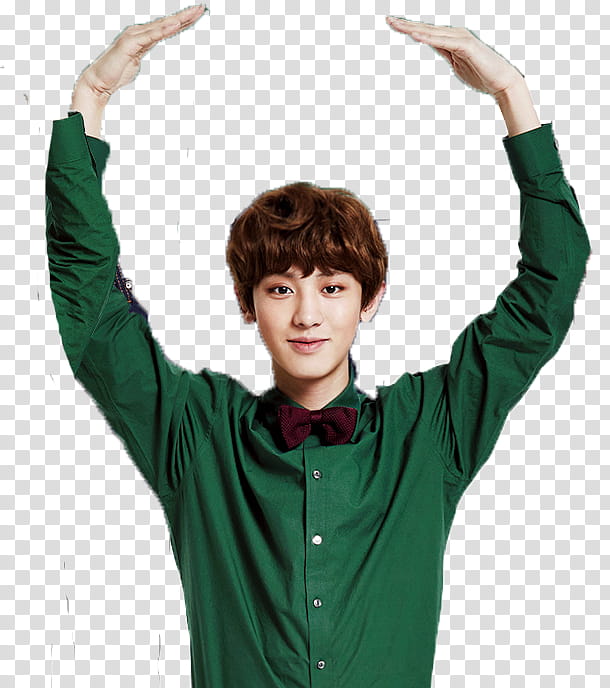 EXO Miracle of December Ver, man raising two hands transparent background PNG clipart