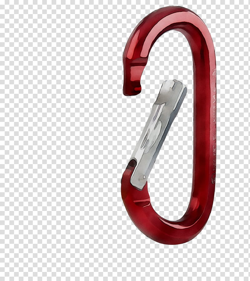Metal, Carabiner, Body Jewellery, Human Body, Red, Rockclimbing Equipment, Hook transparent background PNG clipart