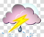 The REALLY BIG Weather Icon Collection, Mostly_Cloudy_Light_Rain_Night_Lightning transparent background PNG clipart