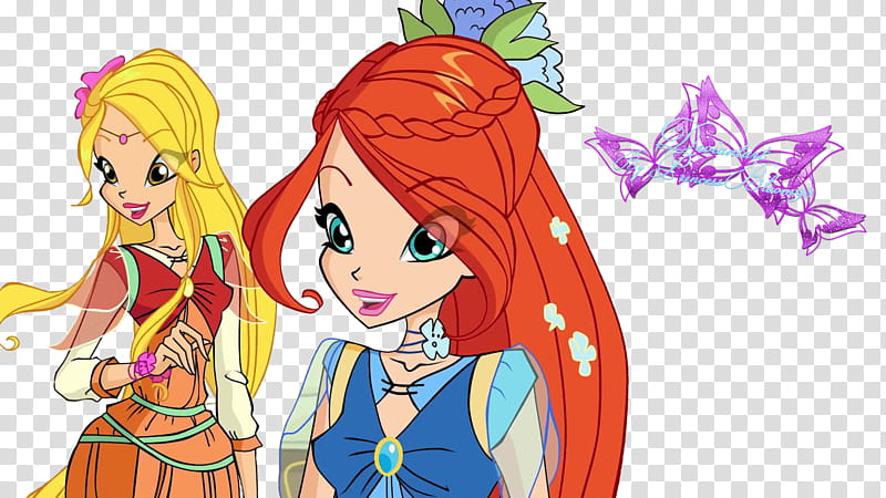 Winx Club  season Srella and Bloom transparent background PNG clipart