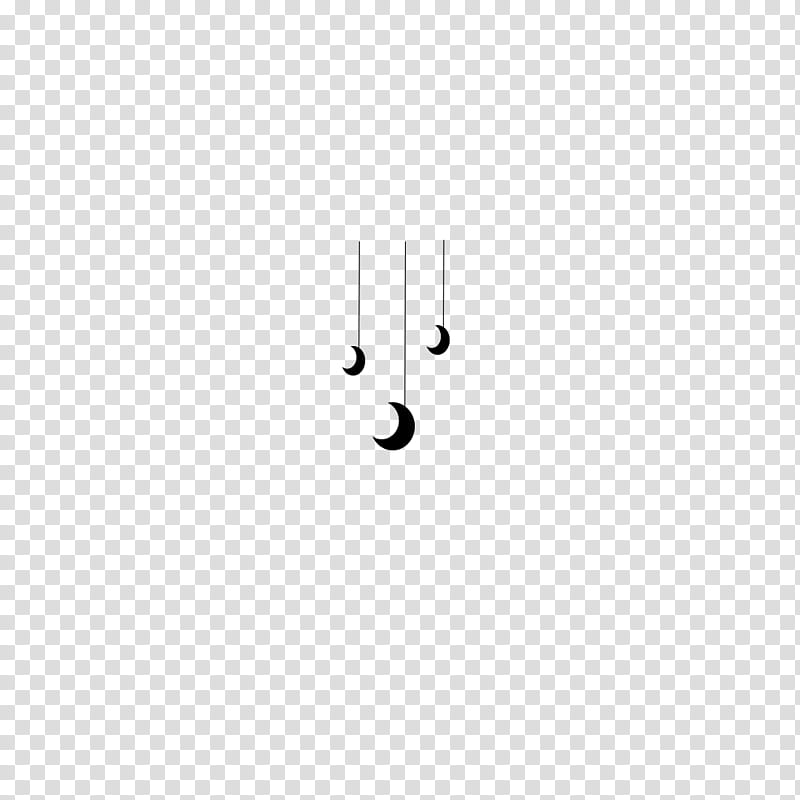 shapes lines, three black hanging crescent moon decors transparent background PNG clipart