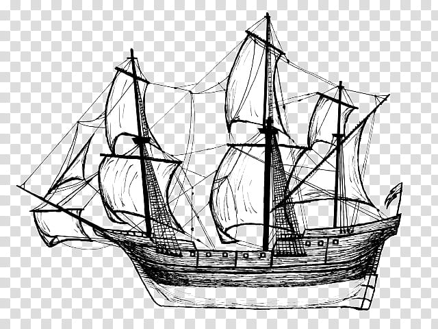 Boat, Brigantine, Caravel, Drawing, Galley, East Indiaman, Ship, Galleon transparent background PNG clipart