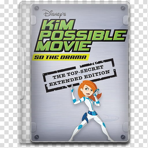 Movie Icon Mega , Kim Possible, So the Drama, Disney's Kim Possible movie case transparent background PNG clipart