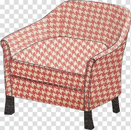 Colored Sofa, red and white houndstooth sofa chair transparent background PNG clipart